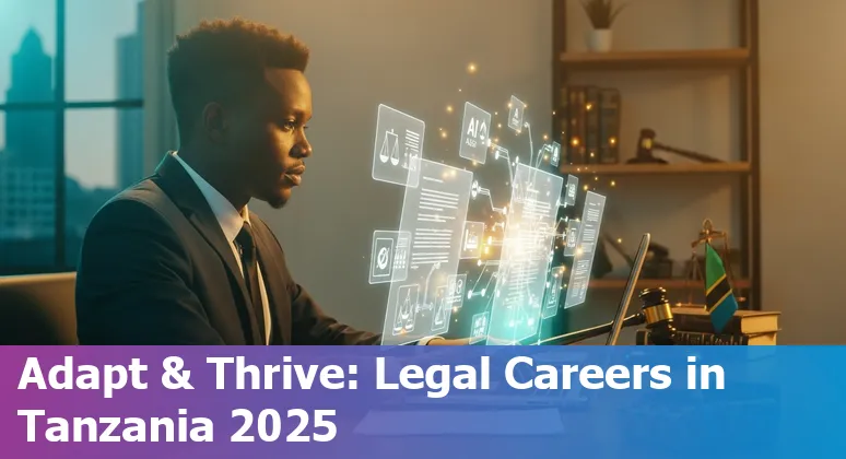 Tanzanian lawyer using AI tools on a laptop — Will AI Replace Legal Jobs in Tanzania in 2025