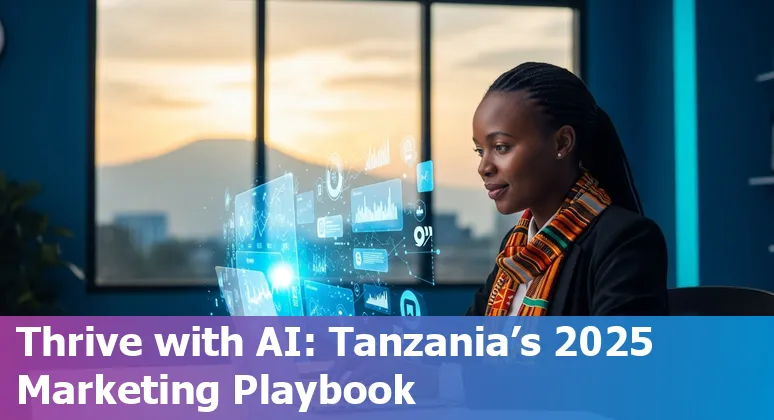 Tanzania marketer using AI tools on laptop, illustrating AI and marketing in Tanzania