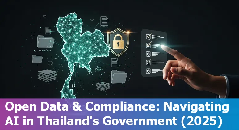 Illustration of AI in Thailand government policy and public data governance, 2025