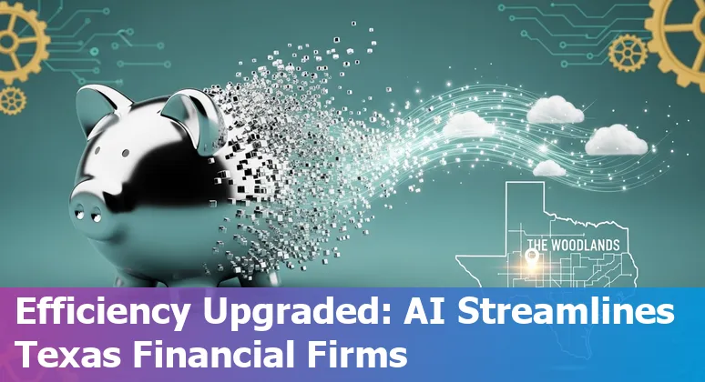Financial services team using AI dashboard in The Woodlands, Texas, US