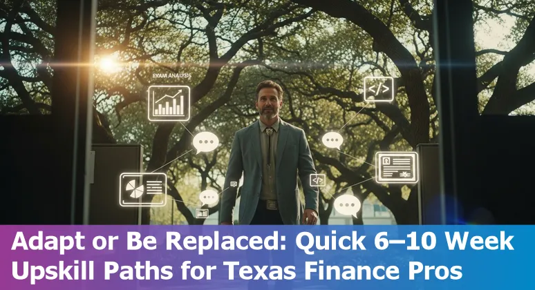 Finance professionals in The Woodlands working with AI dashboards, Power BI and treasury screens