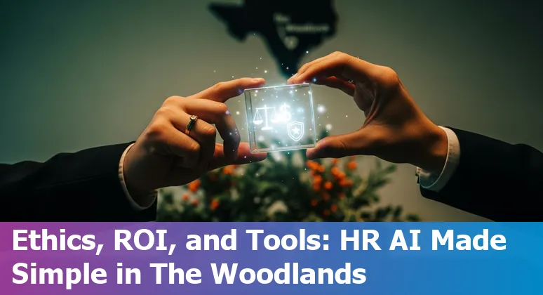 HR professional using AI tools in an office in The Woodlands, Texas, US
