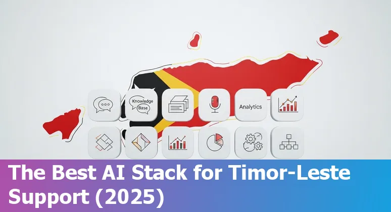 Customer service agents in Timor-Leste using AI chatbots and dashboards on laptops