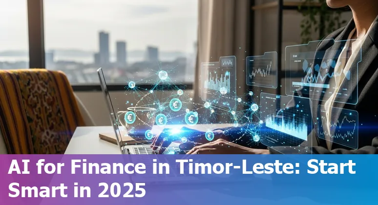 Finance professional using AI dashboard in Timor-Leste office, 2025