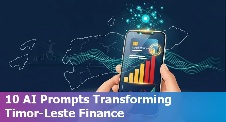 Illustration of AI-driven financial services in Timor-Leste: mobile payments, POS devices, remittances and analytics connected to Stripe.