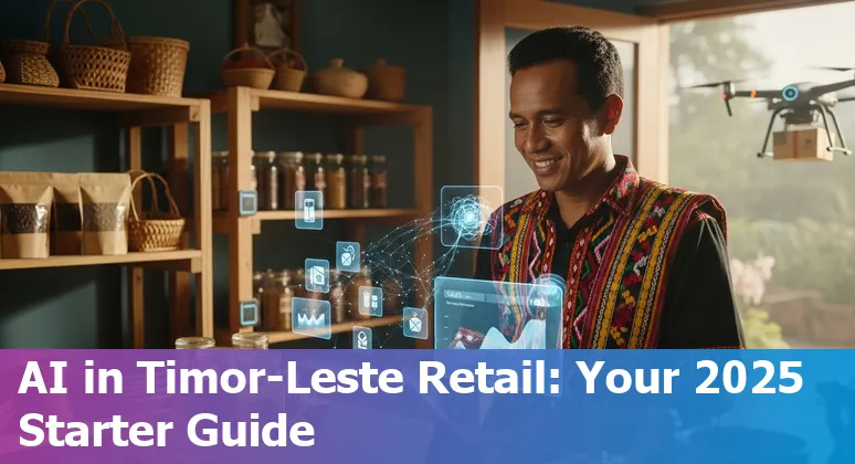 Illustration of AI-powered retail tools and e-commerce growth in Timor-Leste in 2025