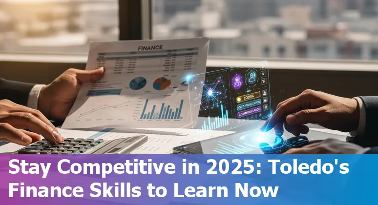 Toledo, Ohio finance professionals discuss AI and upskilling in 2025 - Toledo, Ohio city skyline with finance icons