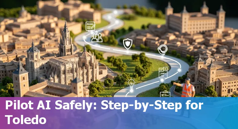City of Toledo map overlay with AI icons for traffic, health, procurement, and infrastructure