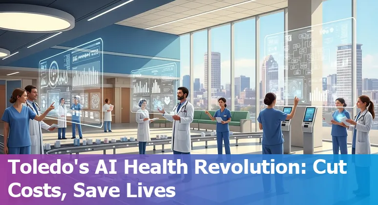 Healthcare AI dashboard on tablet used by clinicians in Toledo, Ohio hospital