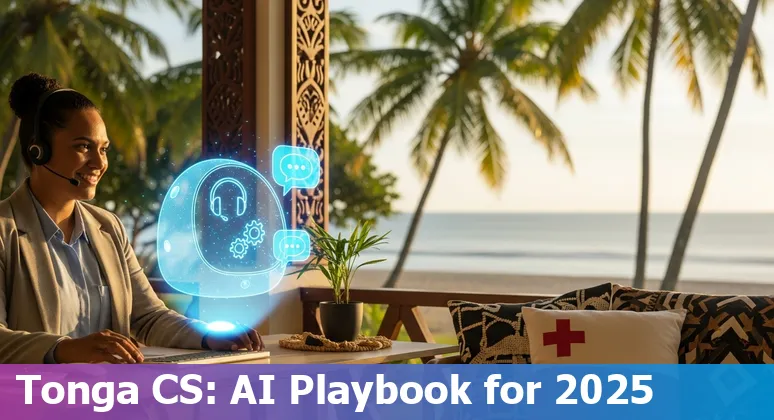 Customer service professionals in Tonga using AI tools in 2025, showing chatbots, dashboards and agent assist in Tonga