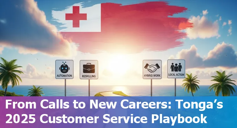 Customer service agent using AI tools in Tonga office, 2025