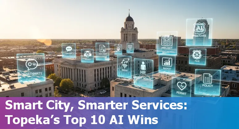 City of Topeka officials reviewing AI use cases, including chatbots, OCR, GIS maps, and traffic optimization dashboards.