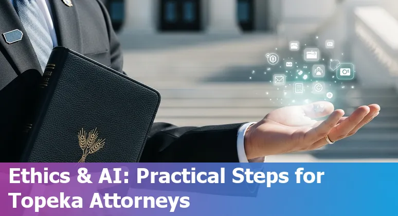 Legal professional using AI tools in an office near the Kansas Judicial Center in Topeka, Kansas, US