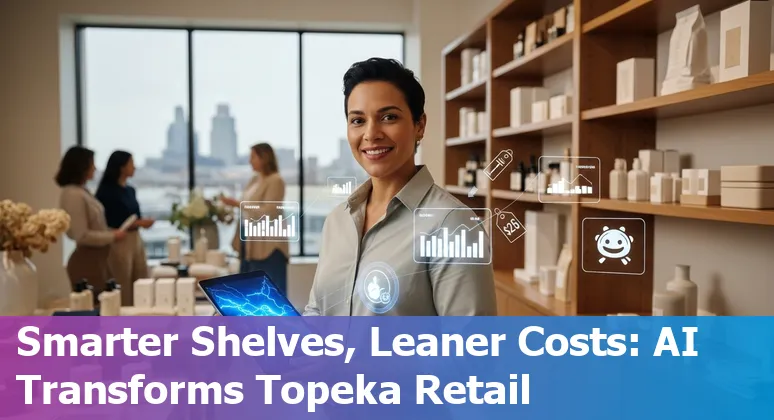 Retail store in Topeka, Kansas with AI-powered inventory and customer service technology visible.