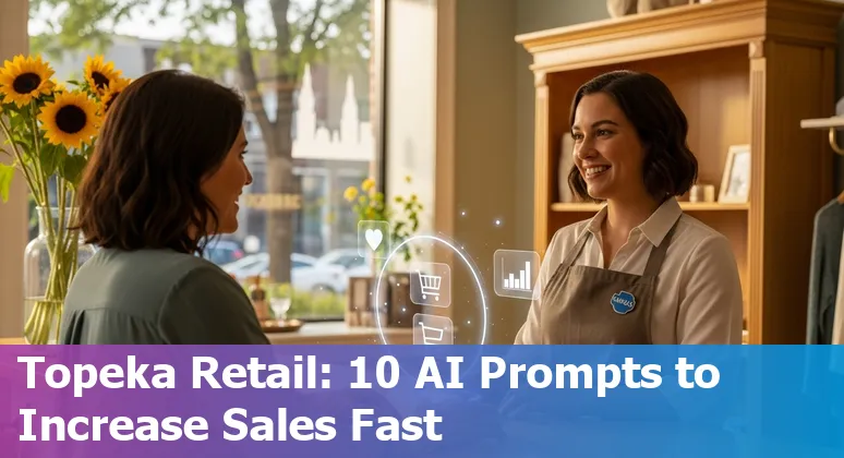 Topeka retail storefront with AI icons representing personalization, forecasting, and smart shelves