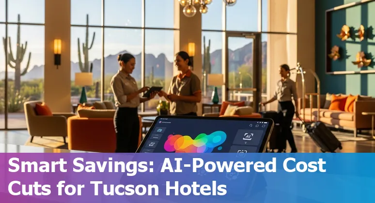 Hotel staff using AI tools on tablet at a Tucson, Arizona hotel to improve efficiency and cut costs