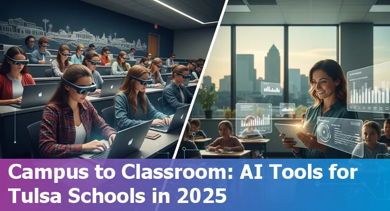 Students and educators using AI tools in a Tulsa, Oklahoma classroom in 2025