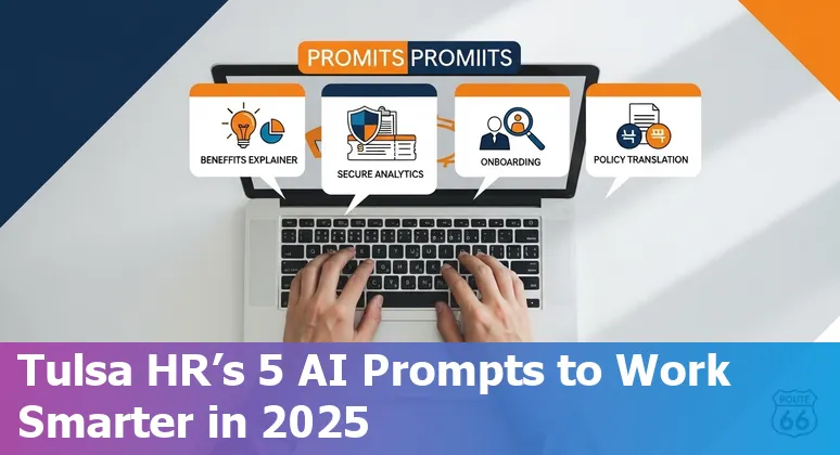 Tulsa HR professional using AI tools like ChatGPT and ChartHop to streamline benefits, hiring, onboarding, and policies in 2025.