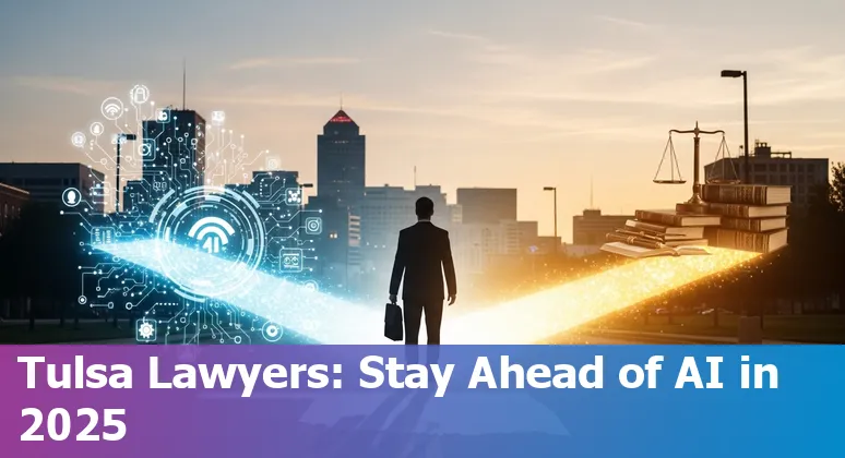 Tulsa, Oklahoma lawyer using AI tools on a laptop — illustrating AI’s impact on legal jobs in Tulsa, Oklahoma.