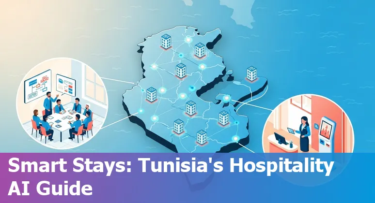 Tunisian hotel team reviewing AI dashboard in Tunis, Tunisia — hospitality AI adoption in Tunisia 2025
