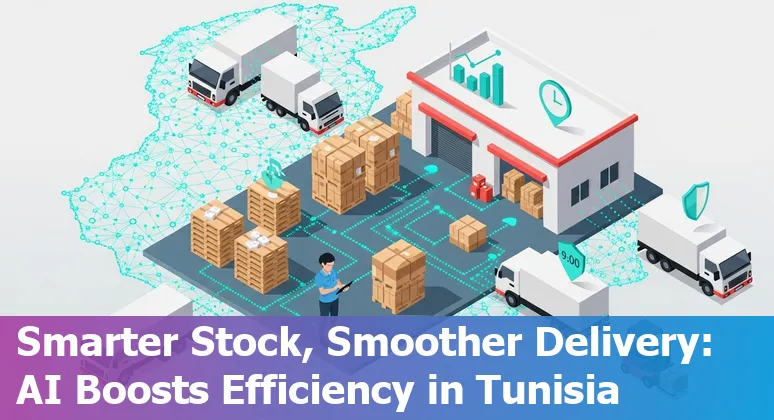 Tunis retail staff using an AI dashboard in a store in Tunisia