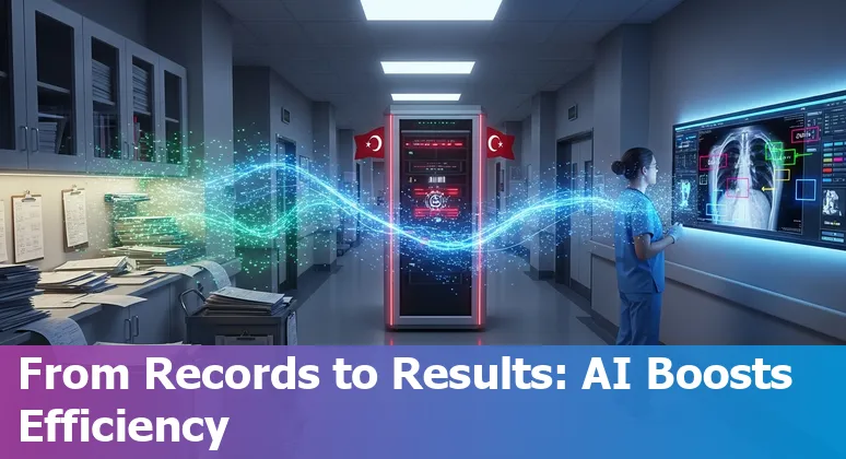 Healthcare team using AI dashboard in a Turkish hospital — illustrating AI cost savings and efficiency in Turkey