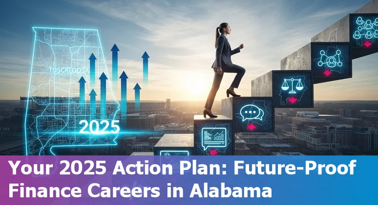 Finance professional using AI tools in Tuscaloosa, Alabama office, 2025