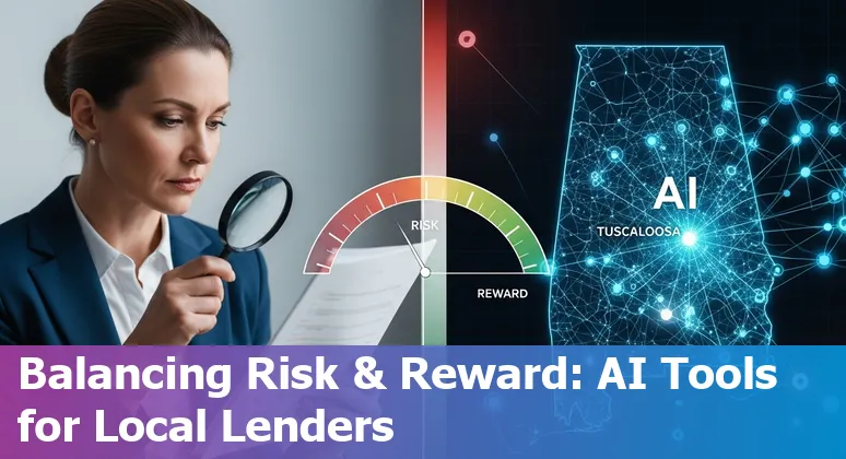 Financial services AI strategy meeting in Tuscaloosa, Alabama, USA — team reviewing AI use cases and governance in 2025