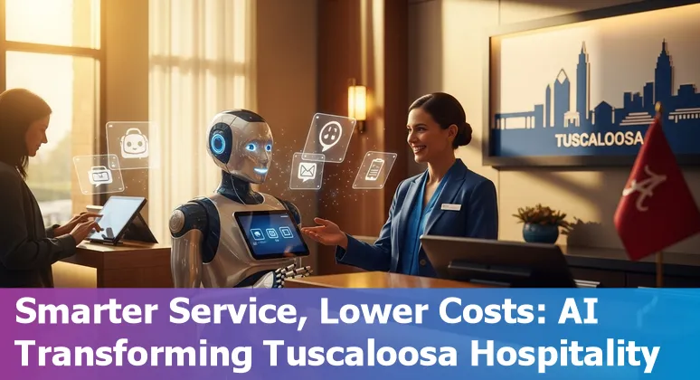 Hospitality staff using AI tools at a Tuscaloosa, Alabama hotel to improve efficiency and cut costs
