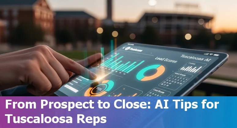 Sales professional using AI tools in Tuscaloosa, Alabama — laptop with CRM and AI assistant visible