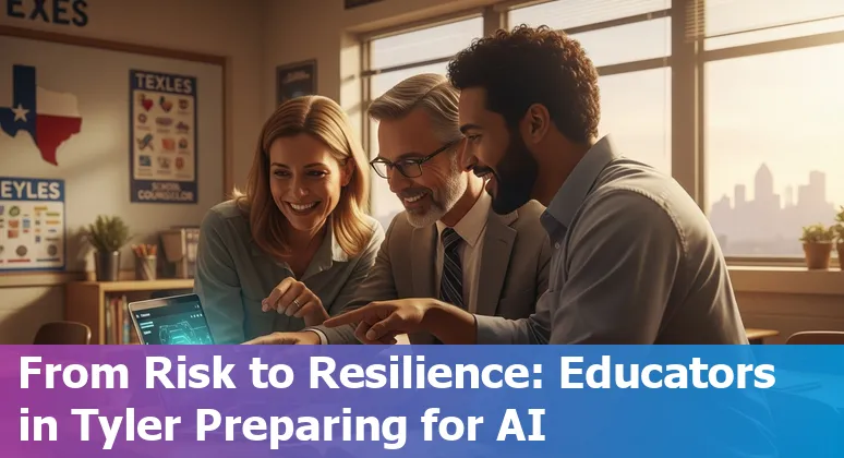 Educators in Tyler, Texas discussing AI adaptation strategies at a community college workshop.