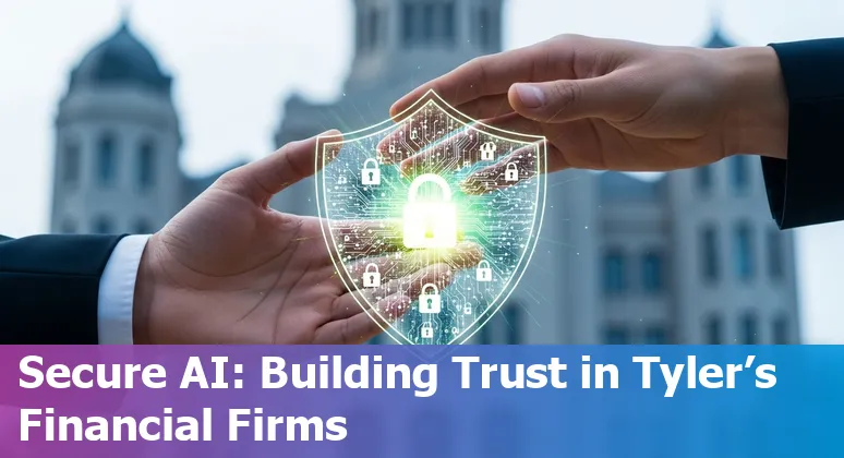 AI in financial services in Tyler, Texas 2025 illustration showing banking, data security, and resident engagement