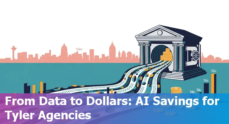 City hall worker using AI dashboard to improve services in Tyler, Texas, US