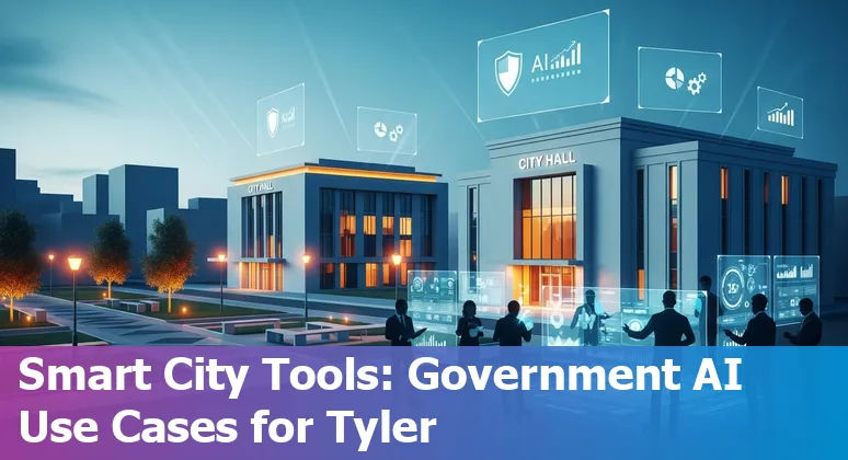 City hall worker using AI-powered chatbot for permit processing in Tyler, Texas.