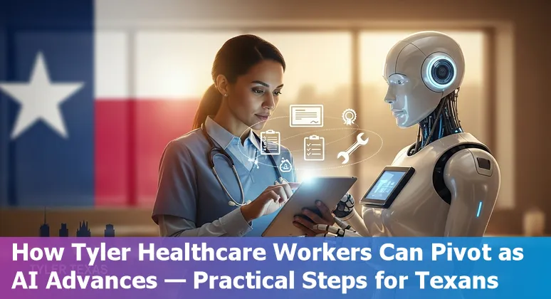Doctor and technician reviewing AI-annotated medical images on a laptop in a Texas clinic