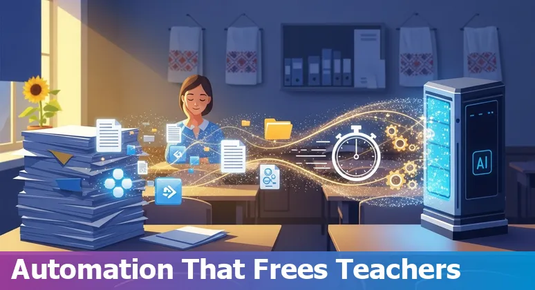 Education company using AI tools in Ukraine to cut costs and improve efficiency, showing adaptive learning and chatbots in Ukraine