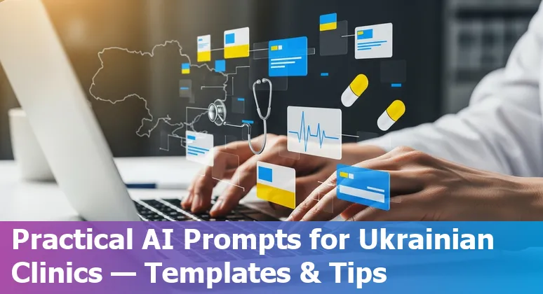 Illustration of AI in Ukrainian healthcare: radiology, telemedicine, EHR summarization and prompt templates
