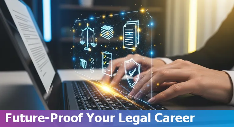 Ukrainian lawyer in Kyiv using AI tools on a laptop in 2025, symbolizing legal work and AI in Ukraine