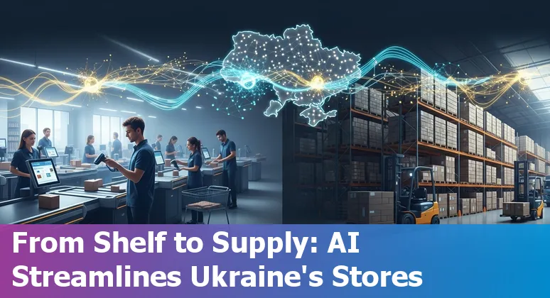 Retail staff using AI tools and computer vision in a Ukrainian supermarket, Ukraine