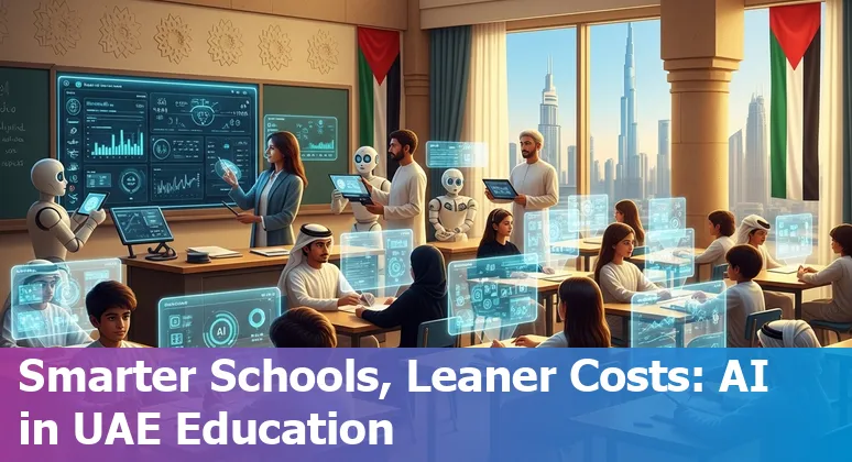Education company using AI tools in the United Arab Emirates to cut costs and improve efficiency - UAE classroom with AI dashboards