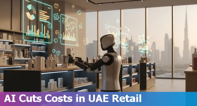 Retail team using AI dashboards and smart shelves in a United Arab Emirates store