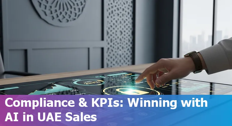 Sales professional using AI agent dashboard in the United Arab Emirates (Dubai skyline) in 2025