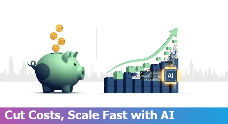 Illustration of AI saving costs for financial services in the United Kingdom