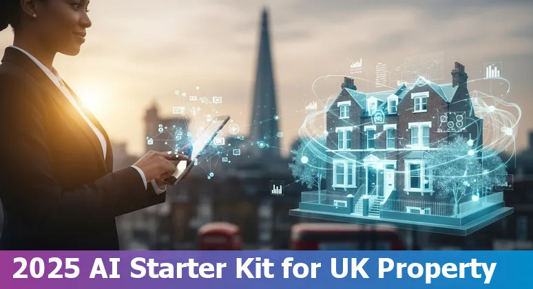 AI-enabled real estate tools and London skyline, United Kingdom