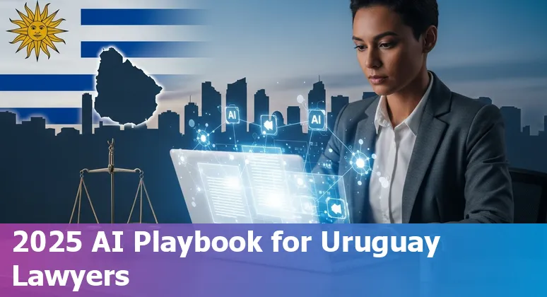 Legal professional using AI tools in Montevideo, Uruguay — laptop showing contract review and AI assistant, 2025