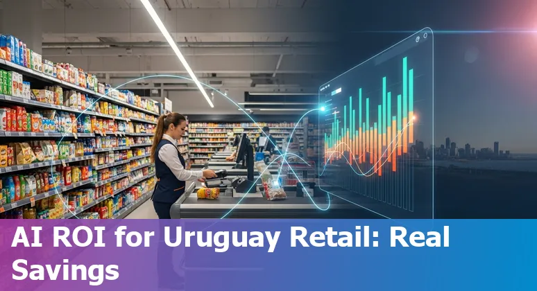 AI retail analytics dashboard in a Uruguayan store showing people counts and KPIs in Uruguay