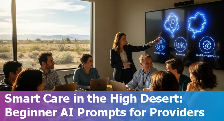 Healthcare providers in Victorville discussing AI use cases like radiology, telehealth, and administrative automation