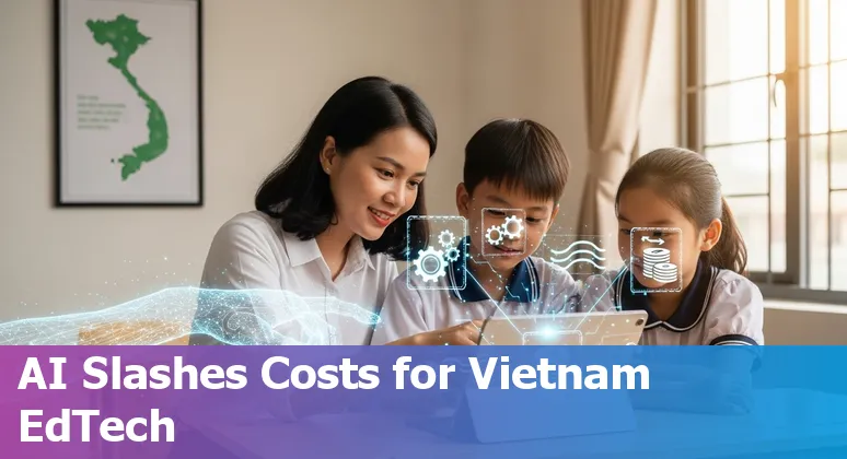 Students and teachers using AI tools on devices in a Viet Nam classroom