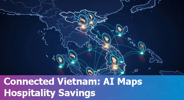 Graphic showing AI tools improving hotel and F&B efficiency in Viet Nam