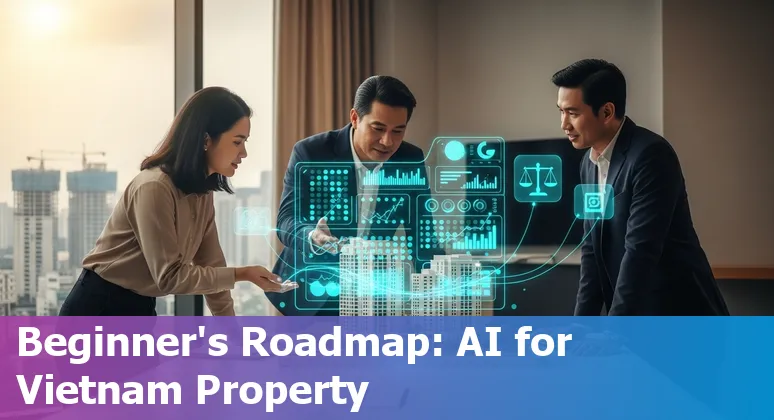 Infographic: AI in real estate 2025 for Viet Nam showing market data, laws, use cases and tools